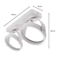 AR111 Opbouwarmatuur | 2x GU10 Fitting | Wit