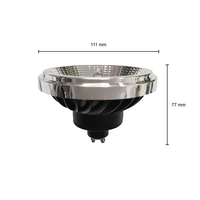 LED AR111 GU10 Spot | Zwart | 15W | 24&deg;