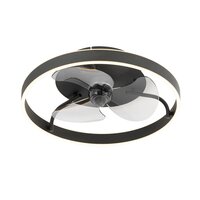 Plafondventilator zwart incl. LED met afstandsbediening