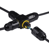 Waterdichte 4-weg kabelconnector voor buitengebruik | IP68 | Voor kabels 4&ndash;11 mm