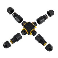 Waterdichte 4-weg kabelconnector voor buitengebruik | IP68 | Voor kabels 4&ndash;11 mm