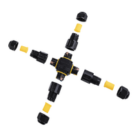 Waterdichte 4-weg kabelconnector voor buitengebruik | IP68 | Voor kabels 4&ndash;11 mm