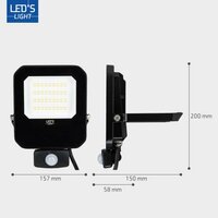 LED floodlight met sensor 30W 4000K 4200lm IP65 Zwart