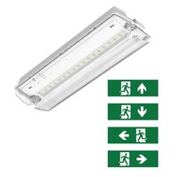 Noodverlichting wand-/plafondarmatuur wit 3W met pictogramme