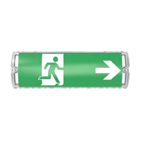 Noodverlichting wand-/plafondarmatuur zwart 3W met pictogrammen