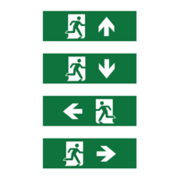 Noodverlichting wand-/plafondarmatuur zwart 3W met pictogrammen