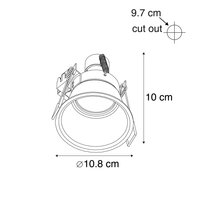 Moderne inbouwspot wit GU10 AR70 | Zaagmaat &Oslash;97 mm