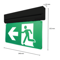 Noodverlichting zwart met accu 3,5W inclusief plaatjes