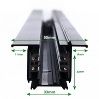 Inbouw 3-fase verlichtingsrail 300cm zwart