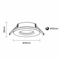 Led inbouw spot armatuur - wit rond IP65 | Badkamer