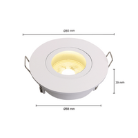 GU10 inbouwarmatuur | Zaagmaat &Oslash;68 mm | Wit | Waterdicht (IP65) | Kantelbaar