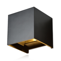 LED wandlamp Cube | 2&times;3W | Zwart | 2700K | Dimbaar | IP65