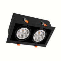 LED AR111 GU10 armatuur | zwart | inbouw | dubbel