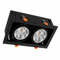 LED AR111 GU10 armatuur | zwart | inbouw | dubbel