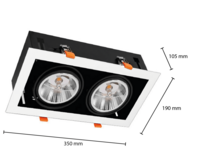 LED AR111 GU10 inbouwarmatuur | vlak model | aluminium | wit met zwart