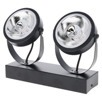 LED AR111 GU10 opbouwarmatuur | zwart | geschikt voor 2x GU10