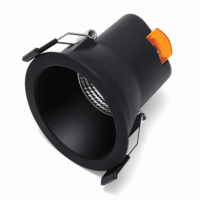 LED inbouwspot 9W zwart dimbaar | 660lm | 3000K warm wit IP44