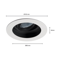 GU10 inbouwspot zwart/wit kantelbaar | Voor 50mm LED spots