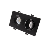 GU10 dubbele armatuur zwart | Voor GU10/MR16 LED spots | IP22