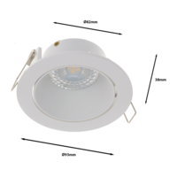 GU10 inbouwarmatuur wit kantelbaar | Voor 50mm LED spots