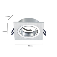 GU10 inbouwarmatuur zilver kantelbaar | Voor 50mm LED spots | IP22