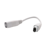 T5 connecting cable | 20 cm | White rubber, male/female connector