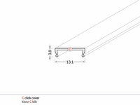 Klikbare cover tbv opbouwprofiel vlak tot 10mm | 2M | Wit