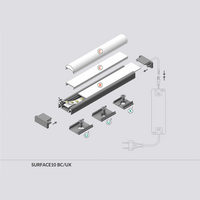 Ledstrip opbouwprofiel vlak tot 10mm | 2M | Zilver