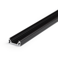 Ledstrip opbouwprofiel vlak tot 10mm | 2M | Zwart