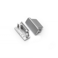 Eindkap tbv opbouwprofiel vlak tot 10mm | Zilver | 20 stuks