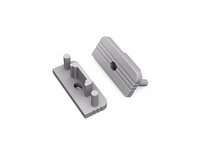 Eindkap met kabelopening tbv opbouwprofiel vlak tot 10mm | Zilver | 20 stuks