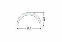 Klikbare cover tbv opbouwprofiel rond tot 12mm | 2M | Wit