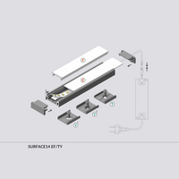 Ledstrip opbouwprofiel vlak tot 14mm | 2M | Zilver