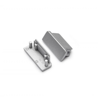 Eindkap tbv opbouwprofiel vlak tot 14mm | Zilver | 2 stuks