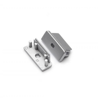 Eindkap met kabelopening tbv opbouwprofiel vlak tot 14mm | Zilver | 2 stuks
