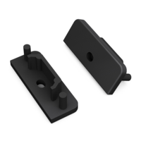 Eindkap met kabelopening tbv opbouwprofiel vlak tot 14mm | Zwart | 20 stuks
