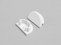 Eindkap tbv opbouwprofiel rond tot 12mm | Wit | 2 stuks