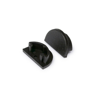 Eindkap tbv opbouwprofiel rond tot 12mm | Zwart | 2 stuks