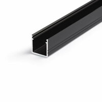 Ledstrip opbouwprofiel vierkant tot 10mm | 2M | Zwart