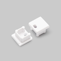 Eindkap met kabelopening tbv opbouwprofiel vierkant tot 10mm | Wit | 20 stuks