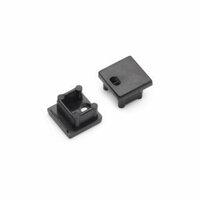 Eindkap met kabelopening tbv opbouwprofiel vierkant tot 10mm | Zwart | 20 stuks