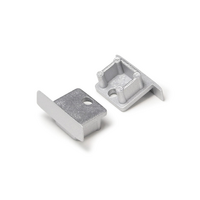 Eindkap met kabelopening tbv inbouwprofiel tot 10mm | Zilver | 20 stuks
