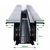 3-fase inbouwrail | 200 cm | Zwart