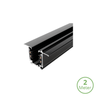 3-fase inbouwrail | 200 cm | Zwart