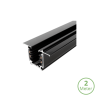 3-fase inbouwrail | 200 cm | Zwart