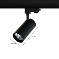 3-fase railspot 7W | 3000K | Zwart