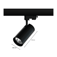 3-fase railspot 20W | 4000K | Zwart