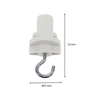 3-fase railadapter met haak | Wit