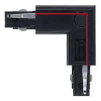 3-fase rail L-connector | Buitenhoek | Zwart