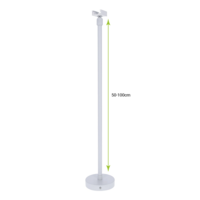3-fase rail ophangsysteem draadstang 50 tot 100 cm | Wit | 2 stuks
